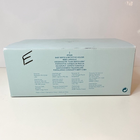 Retired Vtg Partylite Baby Bertie & Bea Votive Easter Bunnies with Basket & Eggs - Picture 3 of 3